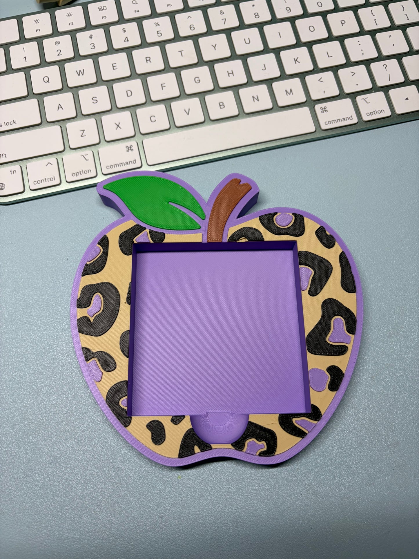 Leopard Apple Sticky Note Holder- Teacher Desk Accessory